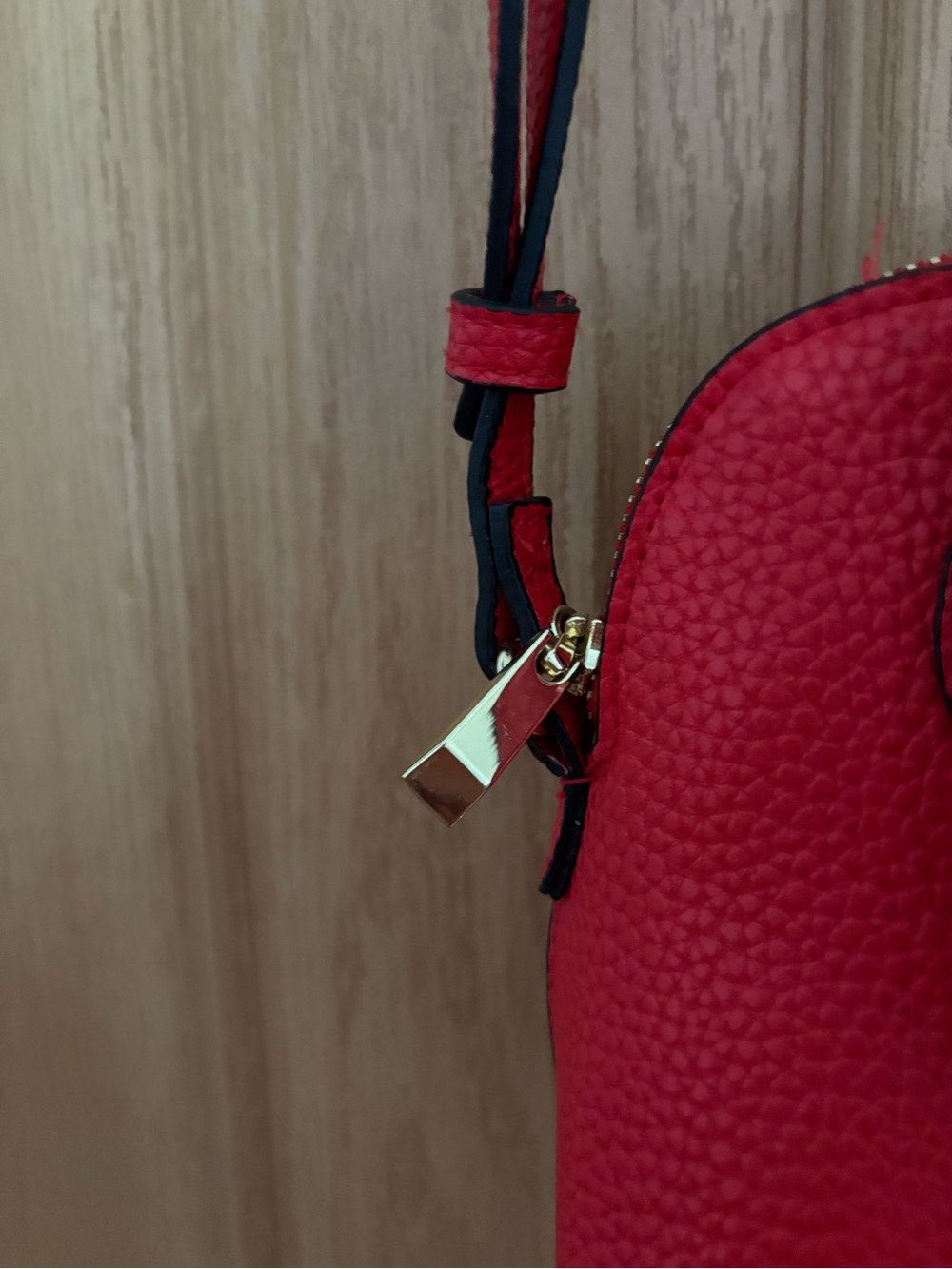 a new day Red Pebble Leather Mini Crossbody Purse - Picture 7 of 11